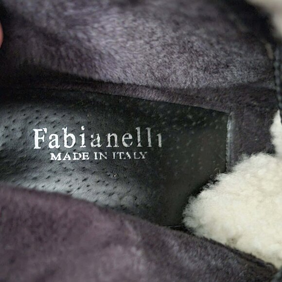 Fabianelli Made in Italy Size 40 Black Leather Lace Up Wedge Ankle Booties - Picture 3 of 7